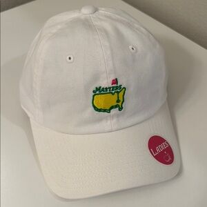 Masters White Golf Hat with Green and Yellow Logo